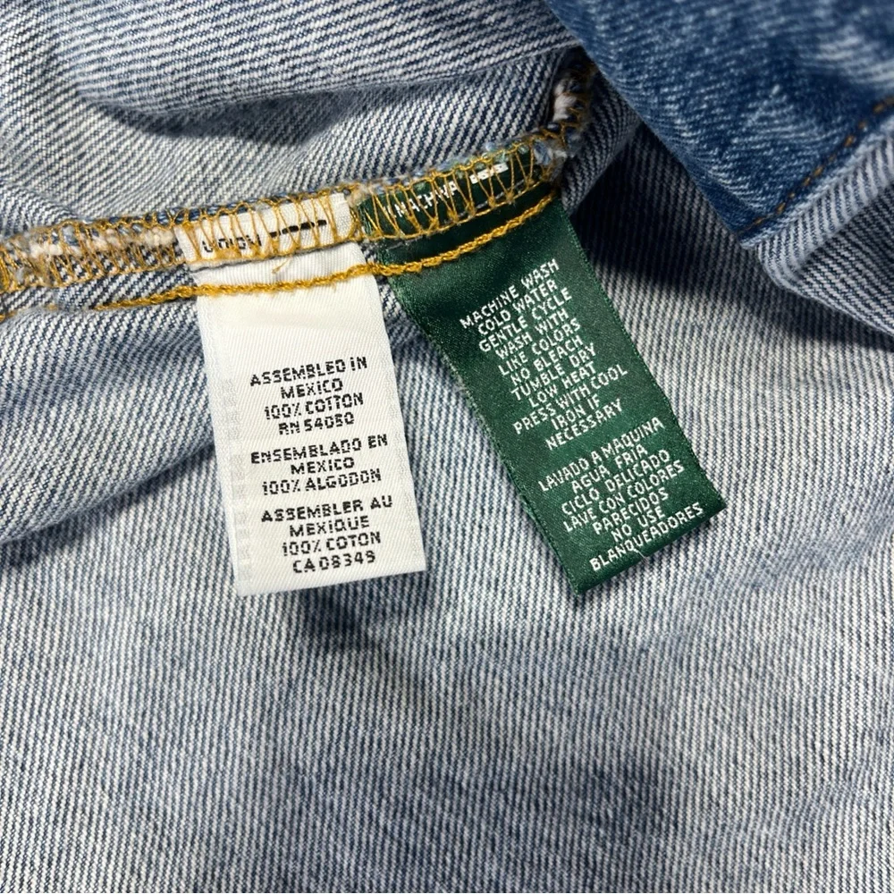 Vintage 90s Polo‎ Ralph Lauren Jean Chore Trucker Jacket Coat Shirt Size Medium